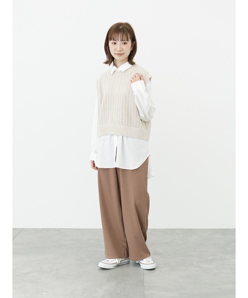 Samansa Mos2 blue(サマンサモスモスブルー)の「◎ワイドパンツ(その他パンツ・レディース・ブラック/グリーン/モカ・フリ-)」の12枚目の写真