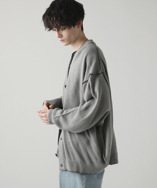 ASTRONOMY(アストロノミー)の「Buyer's Select/ハンドステッチカーディガン(カーディガン/ボレロ・メンズ・ブラック/ホワイト系/グレー/サックスブルー・M/L)」の17枚目の写真