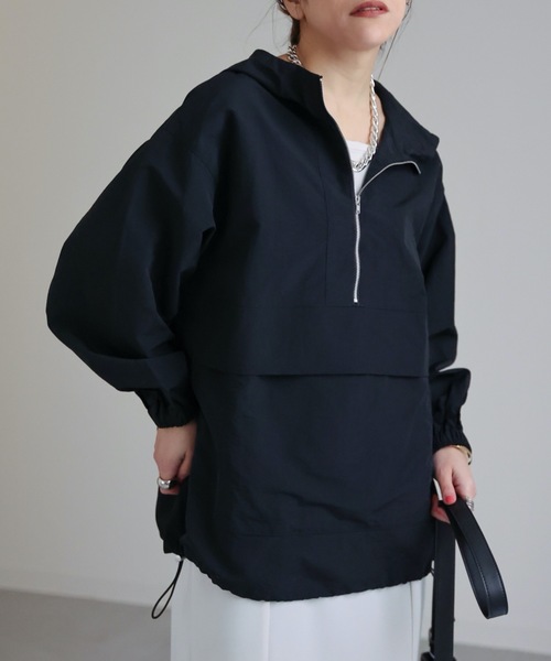 ap retro(アプレトロ)の「アノラック/アノラックパーカー ナイロンブルゾン(ブルゾン・レディース・ブルー/オフホワイト/ブラック/ライトグレー/ライトカーキ/ベージュ・FREE)」の19枚目の写真