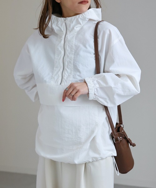 ap retro(アプレトロ)の「アノラック/アノラックパーカー ナイロンブルゾン(ブルゾン・レディース・ブルー/オフホワイト/ブラック/ライトグレー/ライトカーキ/ベージュ・FREE)」の7枚目の写真