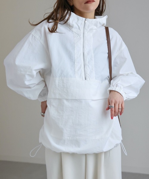 ap retro(アプレトロ)の「アノラック/アノラックパーカー ナイロンブルゾン(ブルゾン・レディース・ブルー/オフホワイト/ブラック/ライトグレー/ライトカーキ/ベージュ・FREE)」の8枚目の写真