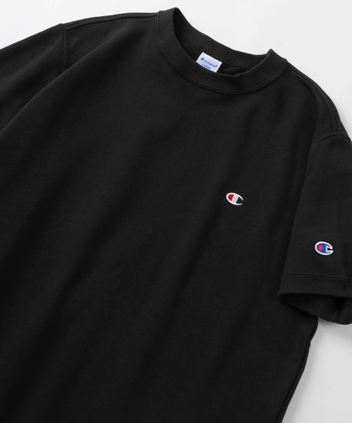 Champion(チャンピオン)の「【Champion/チャンピオン】ルーズシルエット ブランドロゴ ワンポイント刺繍 半袖スウェット/半袖カットソー(スウェット・レディース・オートミール/ホワイト/ネイビー/グレー/ブラック・M/L/XL)」の2枚目の写真