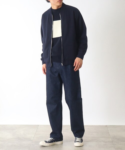 THE SHOP TK （ザ ショップ ティーケー ）の「◆【洗濯機洗い可】ダブルフェイスポンチニットリブMA-1（ブルゾン・メンズ・カーキ/サンドベージュ/ネイビー・02/03）」の14枚目の写真