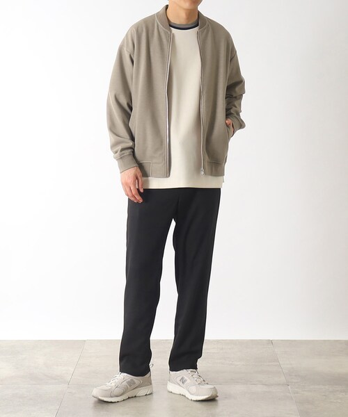 THE SHOP TK （ザ ショップ ティーケー ）の「◆【洗濯機洗い可】ダブルフェイスポンチニットリブMA-1（ブルゾン・メンズ・カーキ/サンドベージュ/ネイビー・02/03）」の20枚目の写真