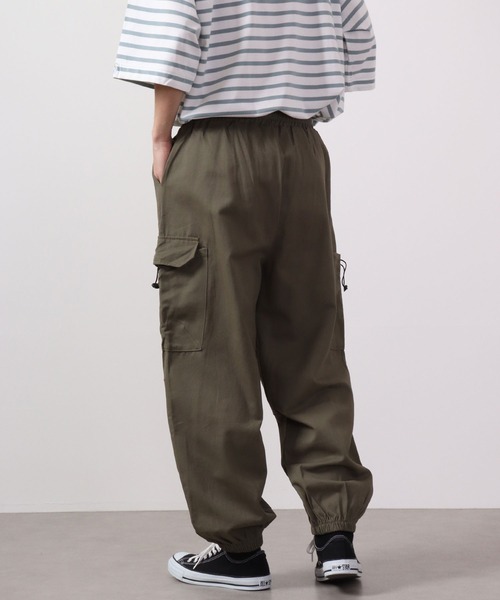 セール】MODISH GAZE サイドポケット付き ワイドカーゴパンツ（裾ゴム