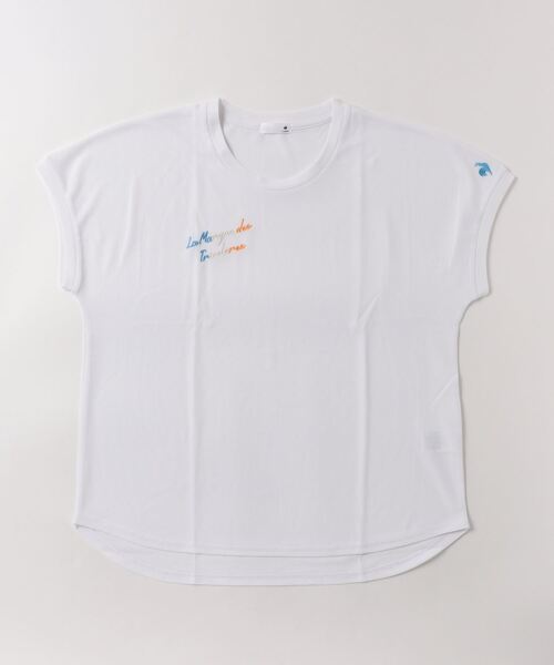 le coq sportif(ルコックスポルティフ)の「接触涼感フレンチスリーブTシャツ(Tシャツ/カットソー・レディース・ホワイト/サックスブルー/ネイビー・M/L/XL/S)」の21枚目の写真
