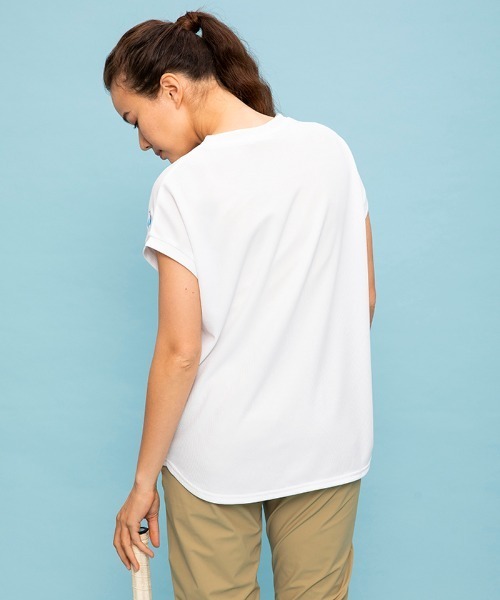 le coq sportif(ルコックスポルティフ)の「接触涼感フレンチスリーブTシャツ(Tシャツ/カットソー・レディース・ホワイト/サックスブルー/ネイビー・M/L/XL/S)」の5枚目の写真