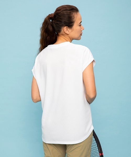le coq sportif(ルコックスポルティフ)の「接触涼感フレンチスリーブTシャツ(Tシャツ/カットソー・レディース・ホワイト/サックスブルー/ネイビー・M/L/XL/S)」の6枚目の写真