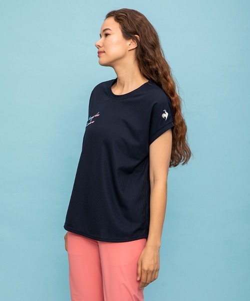 le coq sportif(ルコックスポルティフ)の「接触涼感フレンチスリーブTシャツ(Tシャツ/カットソー・レディース・ホワイト/サックスブルー/ネイビー・M/L/XL/S)」の11枚目の写真