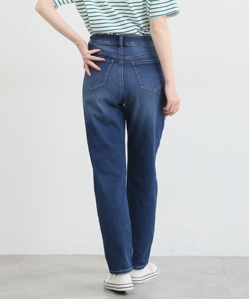 Honeys（ハニーズ）の「デニムテーパード（股下７０ｃｍ）（デニムパンツ・レディース・ワンウォッシュ/ライトインディゴブルー・S/M/L/LL）」の20枚目の写真