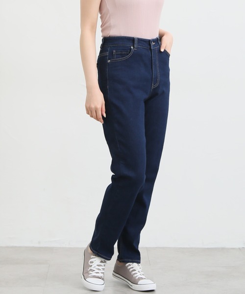 Honeys（ハニーズ）の「デニムテーパード（股下７０ｃｍ）（デニムパンツ・レディース・ワンウォッシュ/ライトインディゴブルー・S/M/L/LL）」の14枚目の写真