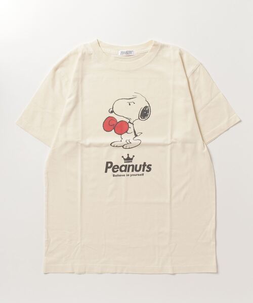 PEANUTS（ピーナッツ）の「PEANUTS スヌーピー スポーツイラスト　ピグメント加工 半袖Tシャツ（Tシャツ/カットソー・レディース・カーキ系3/カーキ系5/ネイビー系1/ネイビー/カーキ系/カーキ系1/カーキ系2/カーキ系4/ネイビー系/ネイビー系2/カーキ系6/ネイビー系3/ネイビー系4/ネイビー系5/ネイビー系6/カーキ/ホワイト系/ホワイト系2/ホワイト系1/ホワイト系6/ホワイト系5/ホワイト系3/ホワイト系4/ホワイト/オレンジ系3/オレンジ系/サックスブルー系/オレンジ/オレンジ系1/サックスブルー系1/オレンジ系2/サックスブルー系2/サックスブルー/サックスブルー系3/オレンジ系4/サックスブルー系4/オレンジ系5/オレンジ系6/サックスブルー系6/サックスブルー系5/アイボリー系3/アイボリー系6/アイボリー系4/アイボリー系2/アイボリー系1/アイボリー系/アイボリー系5/アイボリー・M/3L/LL/4L/S/L）」の12枚目の写真