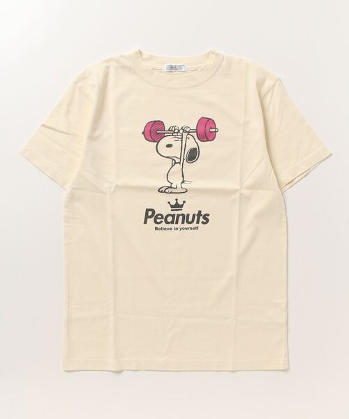 PEANUTS（ピーナッツ）の「PEANUTS スヌーピー スポーツイラスト　ピグメント加工 半袖Tシャツ（Tシャツ/カットソー・レディース・カーキ系3/カーキ系5/ネイビー系1/ネイビー/カーキ系/カーキ系1/カーキ系2/カーキ系4/ネイビー系/ネイビー系2/カーキ系6/ネイビー系3/ネイビー系4/ネイビー系5/ネイビー系6/カーキ/ホワイト系/ホワイト系2/ホワイト系1/ホワイト系6/ホワイト系5/ホワイト系3/ホワイト系4/ホワイト/オレンジ系3/オレンジ系/サックスブルー系/オレンジ/オレンジ系1/サックスブルー系1/オレンジ系2/サックスブルー系2/サックスブルー/サックスブルー系3/オレンジ系4/サックスブルー系4/オレンジ系5/オレンジ系6/サックスブルー系6/サックスブルー系5/アイボリー系3/アイボリー系6/アイボリー系4/アイボリー系2/アイボリー系1/アイボリー系/アイボリー系5/アイボリー・M/3L/LL/4L/S/L）」の14枚目の写真