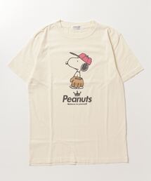 PEANUTS スヌーピー スポーツイラスト ピグメント加工 半袖Tシャツ