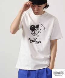 PEANUTS スヌーピー スポーツイラスト　ピグメント加工 半袖Tシャツ