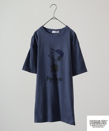 PEANUTS スヌーピー スポーツイラスト ピグメント加工 半袖Tシャツ