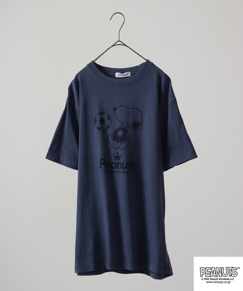 PEANUTS スヌーピー スポーツイラスト ピグメント加工 半袖Tシャツ（T 