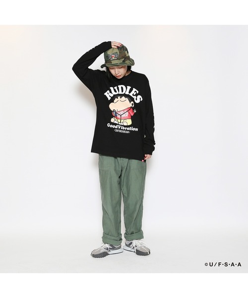 RUDIE'SxCRAYON SHINCHAN GOOD MUSIC LS TEE /ルーディーズ クレヨンしんちゃん グッド ミュージック ロングスリーブ Tシャツ（Tシャツ/カットソー）｜RUDIE'S（ルーディーズ）