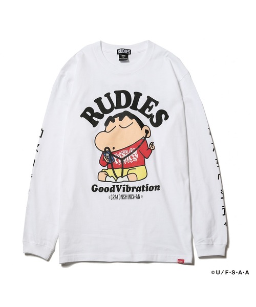 RUDIE'S(ルーディーズ)の「RUDIE'SxCRAYON SHINCHAN GOOD MUSIC LS TEE /ルーディーズ クレヨンしんちゃん グッド ミュージック ロングスリーブ Tシャツ(Tシャツ/カットソー・メンズ・ブラック/ホワイト・M/XL/S/L/XXL)」の14枚目の写真