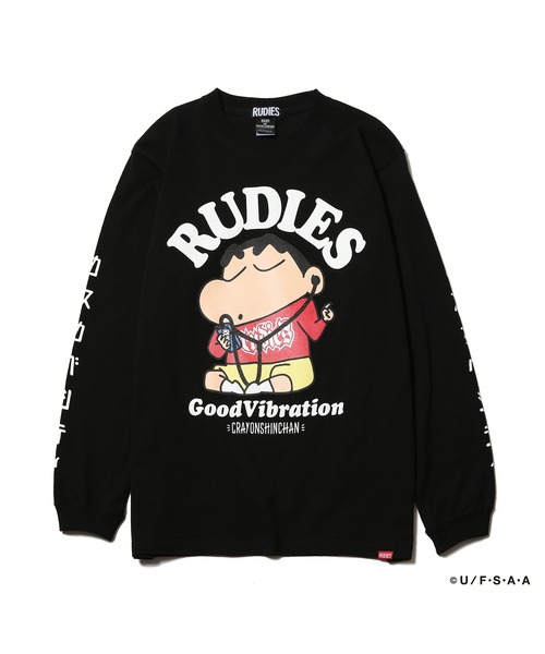 RUDIE'S(ルーディーズ)の「RUDIE'SxCRAYON SHINCHAN GOOD MUSIC LS TEE /ルーディーズ クレヨンしんちゃん グッド ミュージック ロングスリーブ Tシャツ(Tシャツ/カットソー・メンズ・ブラック/ホワイト・M/XL/S/L/XXL)」の7枚目の写真