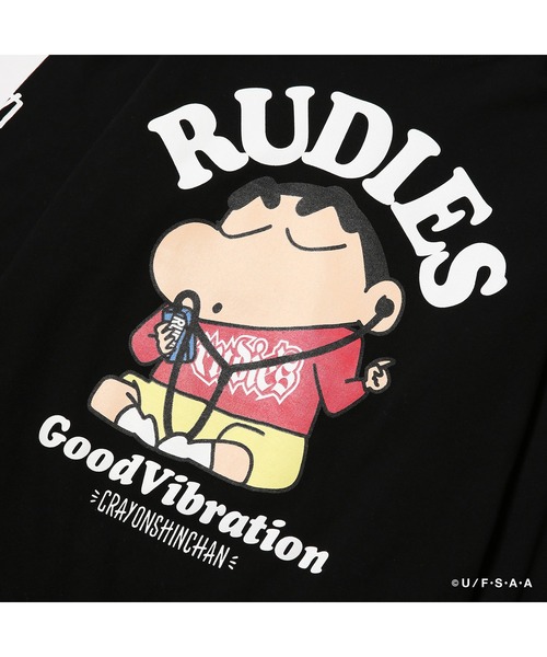 RUDIE'S(ルーディーズ)の「RUDIE'SxCRAYON SHINCHAN GOOD MUSIC LS TEE /ルーディーズ クレヨンしんちゃん グッド ミュージック ロングスリーブ Tシャツ(Tシャツ/カットソー・メンズ・ブラック/ホワイト・M/XL/S/L/XXL)」の10枚目の写真
