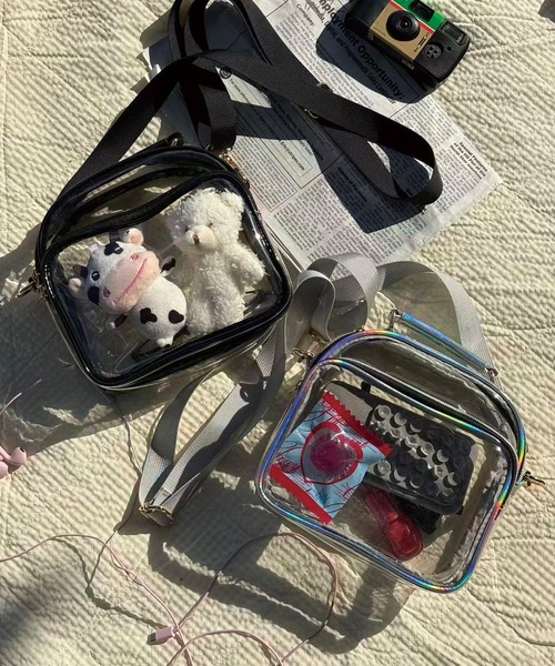 Lots of Love(ロッツオブラブ)の「クリアスクエアバッグ(ショルダーバッグ・レディース・シルバー/ダークブラック/ブラック・FREE)」の12枚目の写真