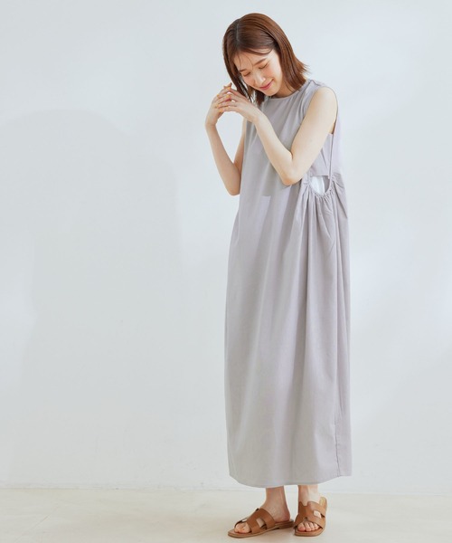 Jayro(ジャイロ)の「綿麻サイドオープンノースリブワンピース(ワンピース・レディース・ブラウン系その他2/ラベンダー/グレー系その他・M)」の4枚目の写真