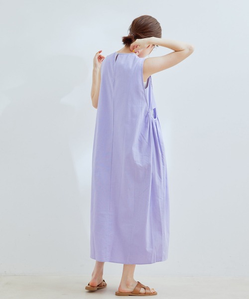 Jayro(ジャイロ)の「綿麻サイドオープンノースリブワンピース(ワンピース・レディース・ブラウン系その他2/ラベンダー/グレー系その他・M)」の7枚目の写真