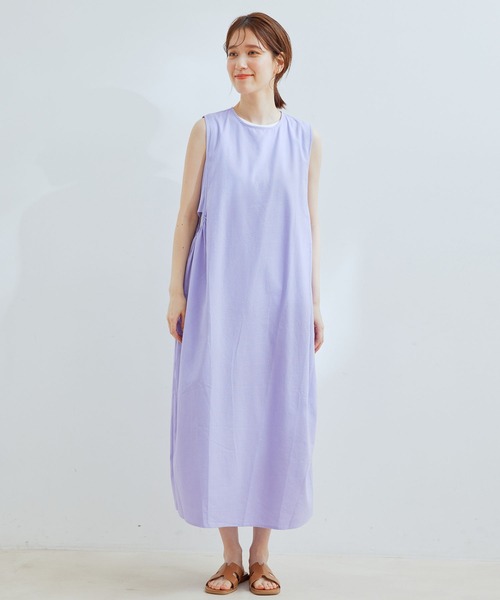 Jayro(ジャイロ)の「綿麻サイドオープンノースリブワンピース(ワンピース・レディース・ブラウン系その他2/ラベンダー/グレー系その他・M)」の10枚目の写真