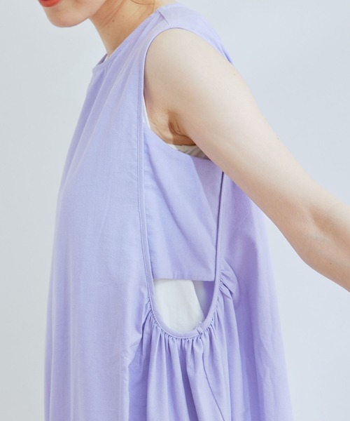 Jayro(ジャイロ)の「綿麻サイドオープンノースリブワンピース(ワンピース・レディース・ブラウン系その他2/ラベンダー/グレー系その他・M)」の16枚目の写真