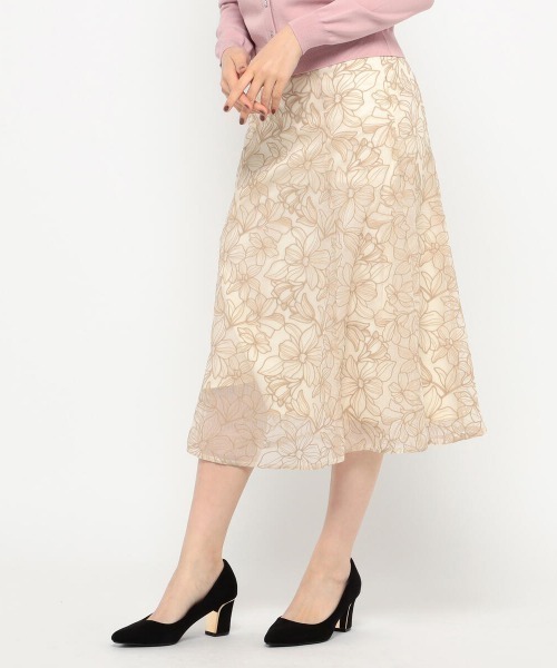 MISCH MASCH(ミッシュマッシュ)の「モノカラーシシュウスカート(スカート・レディース・ベージュ/グリーン系その他・SMALL/MEDIUM)」の1枚目の写真