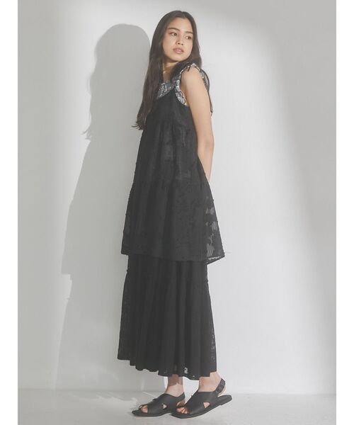 merry jenny（メリージェニー）の「クロシェレースティアードスカート（スカート・レディース・オフホワイト/ブラック・FREE）」の13枚目の写真