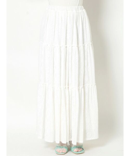 merry jenny（メリージェニー）の「クロシェレースティアードスカート（スカート・レディース・オフホワイト/ブラック・FREE）」の21枚目の写真