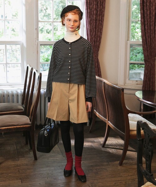 セール】チノプリーツキュロットパンツ（チノパンツ