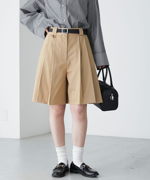 BONLECILL(ボンルシール)の「チノプリーツキュロットパンツ(チノパンツ・レディース・ネイビー/ベージュ/アイボリー/ブラック・S/M)」の13枚目の写真