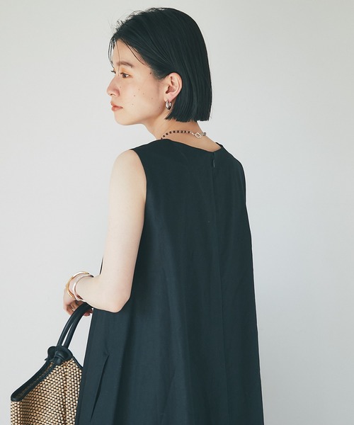 RIVE DROITE(リヴドロワ)の「1枚で着映えする/リネンコットンノースリワンピース(ワンピース・レディース・ブラック/ブラウン/レッド・FREE)」の15枚目の写真