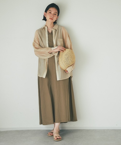 RIVE DROITE(リヴドロワ)の「1枚で着映えする/リネンコットンノースリワンピース(ワンピース・レディース・ブラック/ブラウン/レッド・FREE)」の8枚目の写真