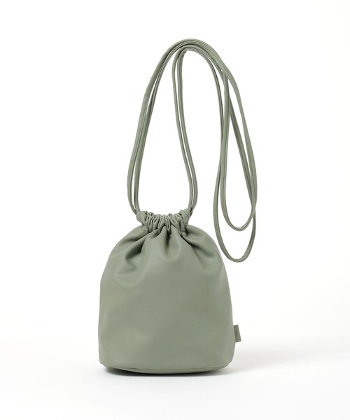 LAKOLE（ラコレ）の「フェイクレザー巾着BAG / 197909（ショルダーバッグ・メンズ・ライトグリーン/ブラック/アイボリー・FREE）」の17枚目の写真