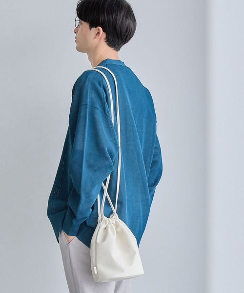 LAKOLE（ラコレ）の「フェイクレザー巾着BAG / 197909（ショルダーバッグ・メンズ・ライトグリーン/ブラック/アイボリー・FREE）」の20枚目の写真