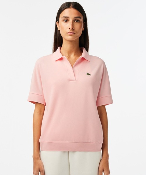 LACOSTE(ラコステ)の「リラックスフィットピケポロシャツ(半袖)(ポロシャツ・レディース・ベビーピンク/ブラック/ホワイト/ネイビー・M/S/XS/L)」の4枚目の写真
