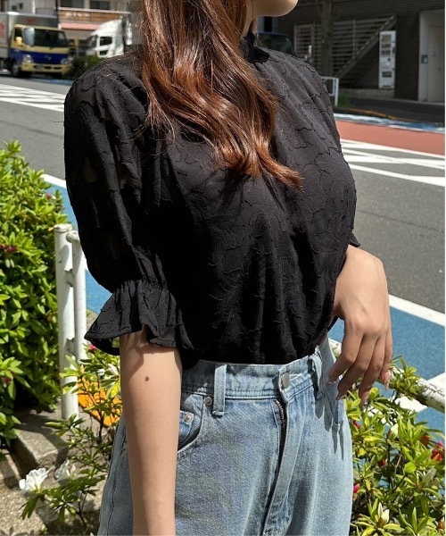 NOMAE（ノーマエ）の「オパールBACKリボンブラウス（シャツ/ブラウス・レディース・ブラック系その他/ホワイト/グリーン系その他/アイボリー・FREE）」の3枚目の写真