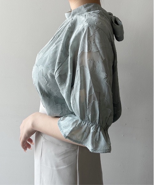 NOMAE（ノーマエ）の「オパールBACKリボンブラウス（シャツ/ブラウス・レディース・ブラック系その他/ホワイト/グリーン系その他/アイボリー・FREE）」の4枚目の写真