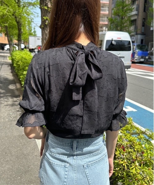 NOMAE（ノーマエ）の「オパールBACKリボンブラウス（シャツ/ブラウス・レディース・ブラック系その他/ホワイト/グリーン系その他/アイボリー・FREE）」の13枚目の写真