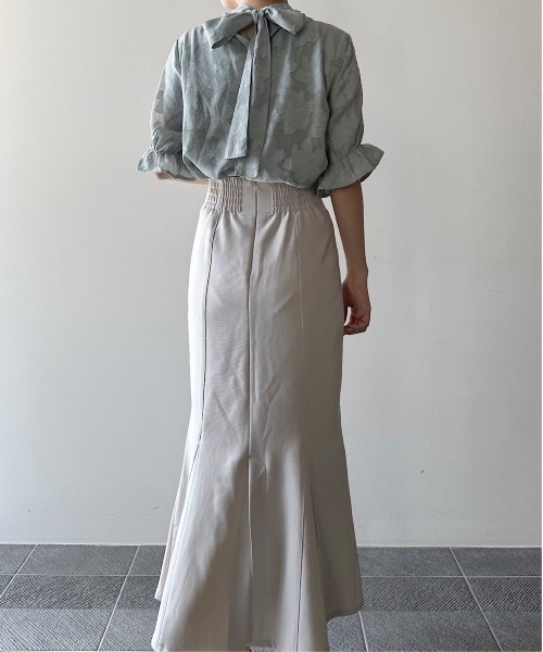 NOMAE（ノーマエ）の「オパールBACKリボンブラウス（シャツ/ブラウス・レディース・ブラック系その他/ホワイト/グリーン系その他/アイボリー・FREE）」の10枚目の写真