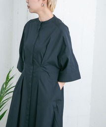 KBF | フロントタックバンドカラーシャツワンピース(ワンピース)