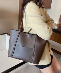 ボタン付きPUトートバッグ