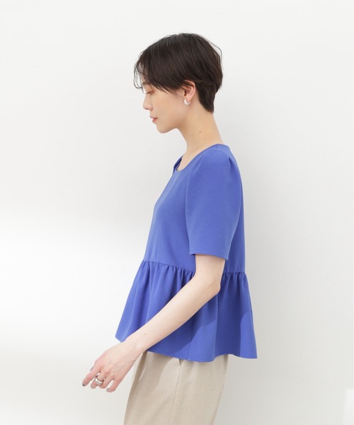 N.（N. Natural Beauty Basic）（エヌエヌナチュラルビューティーベーシック）の「◆スクエアネックペプラムブラウス（シャツ/ブラウス・レディース・ブルー/ネイビー/オフホワイト・MEDIUM）」の9枚目の写真