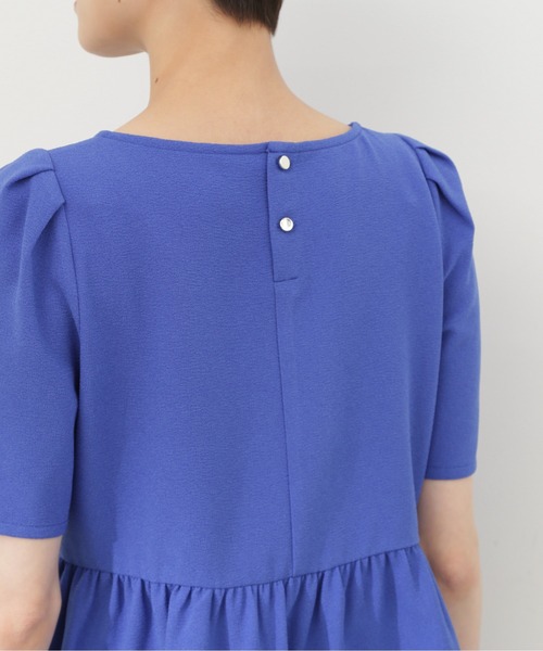 N.（N. Natural Beauty Basic）（エヌエヌナチュラルビューティーベーシック）の「◆スクエアネックペプラムブラウス（シャツ/ブラウス・レディース・ブルー/ネイビー/オフホワイト・MEDIUM）」の13枚目の写真