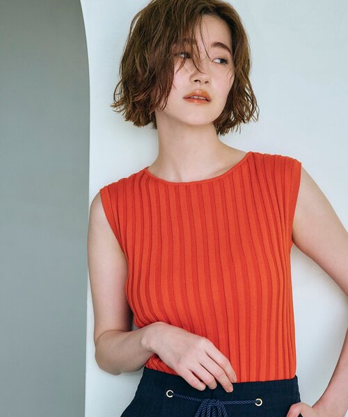 grove（グローブ）の「◆ボートネックリブプルオーバー（ニット/セーター・レディース・ブラック/オフホワイト/ボルドー・02/03/01/05/04）」の3枚目の写真