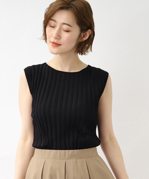 grove（グローブ）の「◆ボートネックリブプルオーバー（ニット/セーター・レディース・ブラック/オフホワイト/ボルドー・02/03/01/05/04）」の16枚目の写真